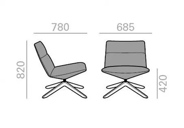 CAPRI LOUNGE BU1741 - Swivel upholstered trestle-based armchair by Andreu World - view 3